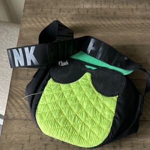 PINK Victoria's Secret Kids Neon Green & Black Quilted Crossbody Bag